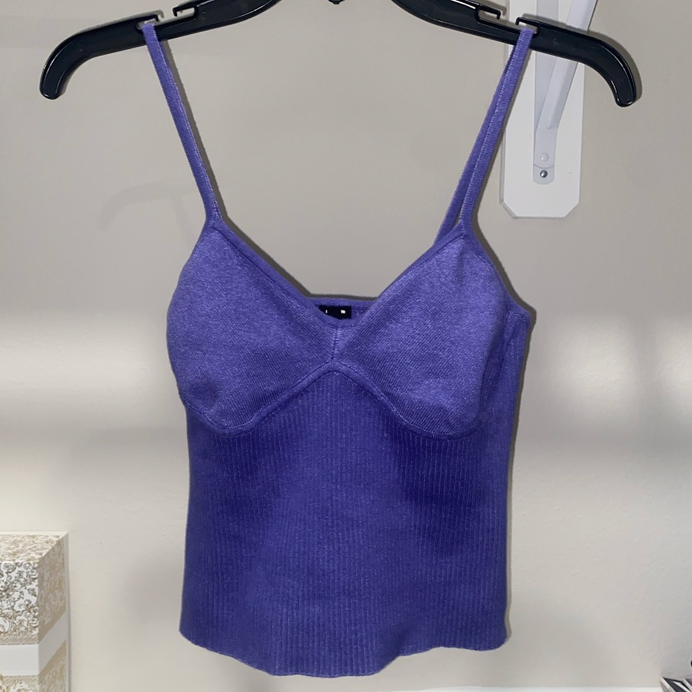 Revolve - Monroe Ribbed Top Purple (Small) - Picture 2 of 4